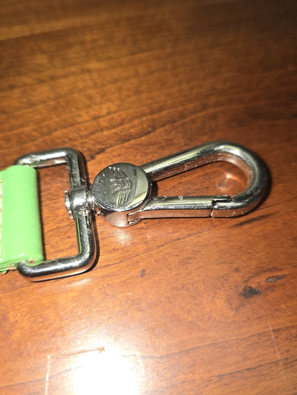 Consuela Lime Green Woven Leather Strap with Key Clip - Picture 3 of 6